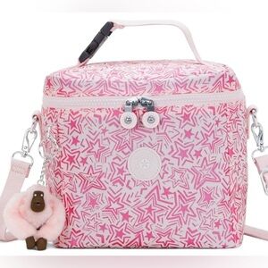 Kipling Insulated Lunch Bag – Pink Star Print – NWOT